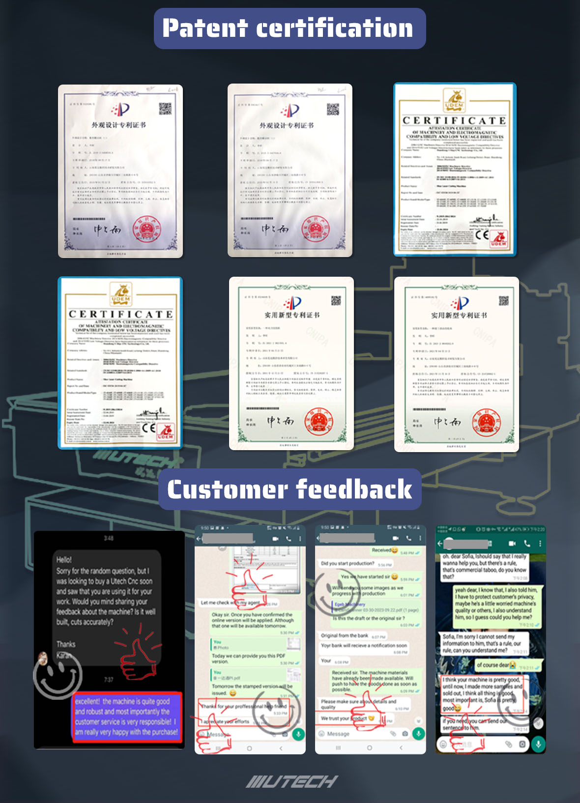 certificazione e feedback dei clienti