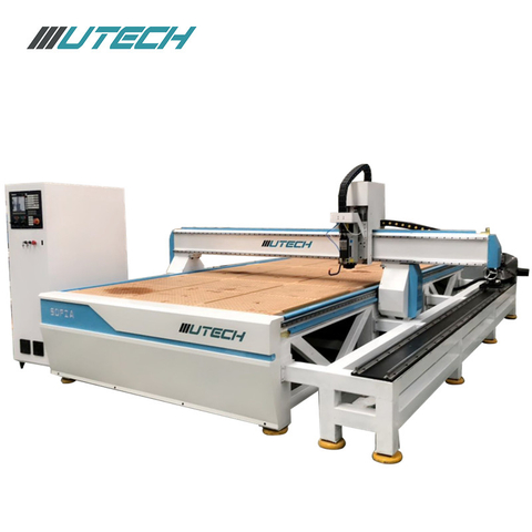 Tavolo aspirante ATC con router CNC a 4 assi per falegnameria