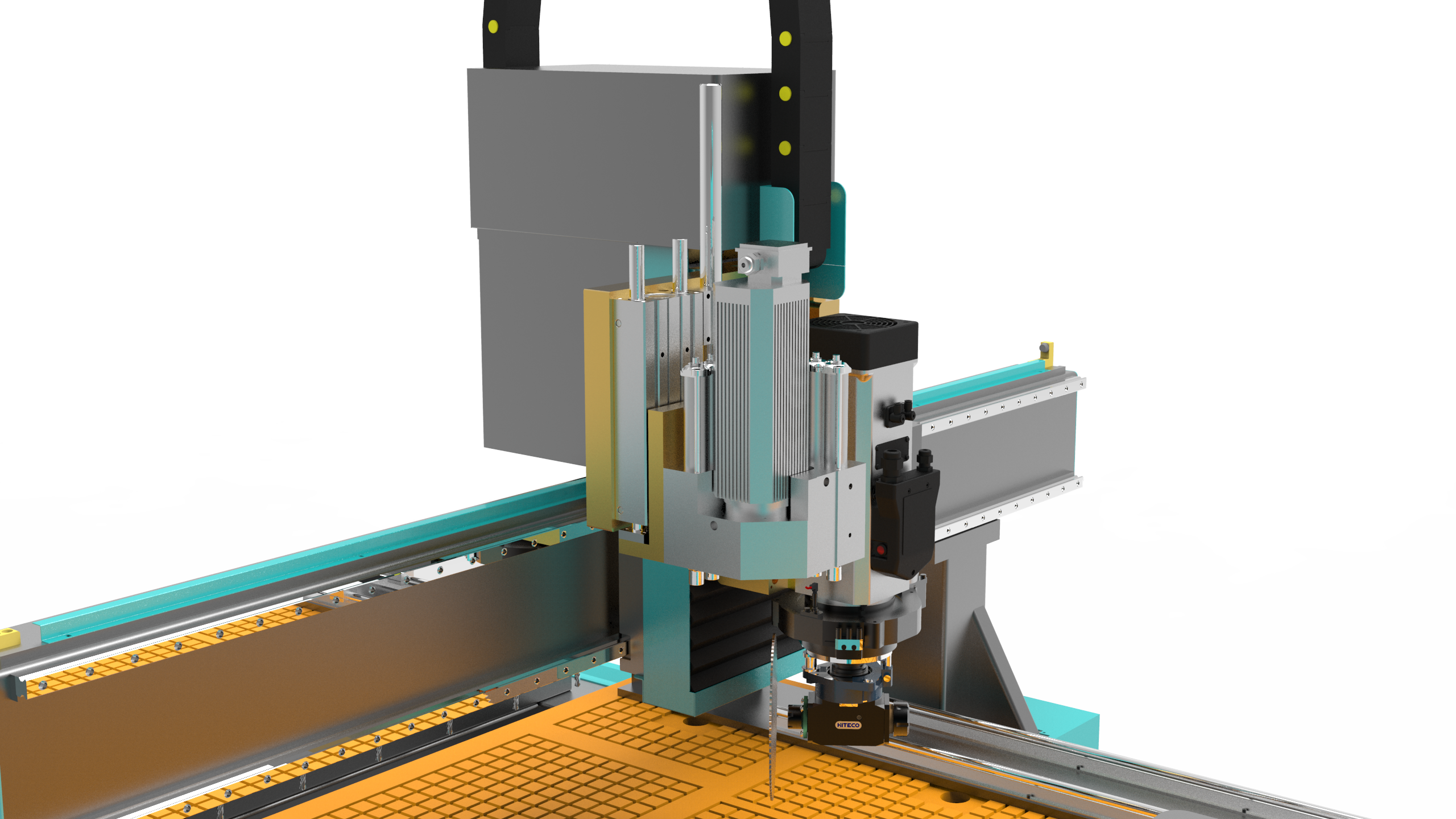 Macchina CNC ATC a 4 assi con testa di foratura